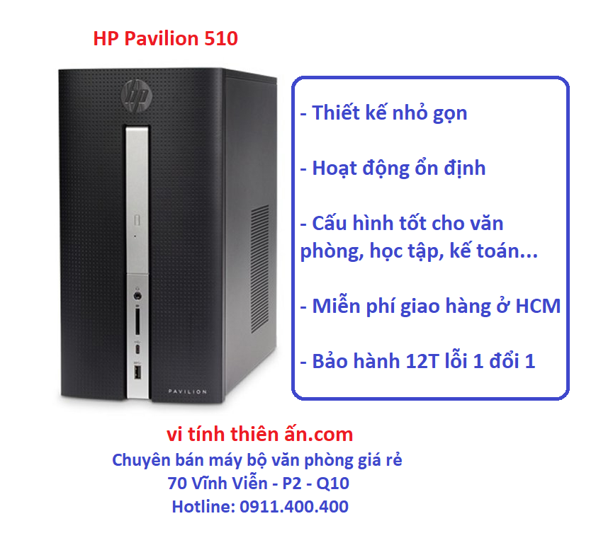 Máy văn phòng HP Pavilion 510 cấu hình Pentium G4400